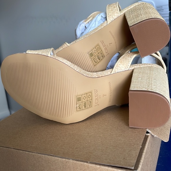 JCrew Raffia Open-Toe Block Heels. - Picture 5 of 7